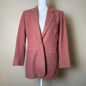 Vintage Lands' End Women's Blush Pink Wool/Cashmere Blazer